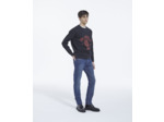 Pantalon 5 poches slim en denim bleu delave bleu