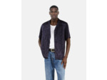Chemise manche courte col ouvert uni navy
