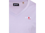 T-shirt col V avec broderie cœur
