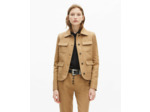 Veste courte avec poches a rabat beige