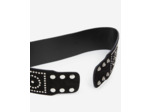 Ceinture Large En Cuir Noir Avec Clous black