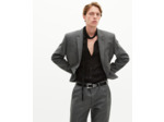 Veste de costume en pied de poule noir et gris grey