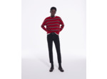 Pull Raye Col Rond En Cashemire red-black-white