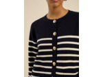 Gilet rayé détails boutons bijoux