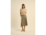 Jupe longue évasée en satin de viscose