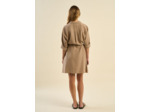 Robe courte ceinturée manches 3/4