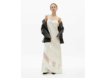 Robe longue diagonale ecru