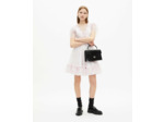 Robe courte a manches courtes en mesh white - pink
