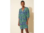 Robe imprimée courte manches 3/4