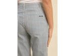 Pantalon droit et rayé à taille haute