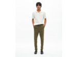 Pantalon droit en coton kaki kaki