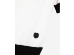 Pull manches courtes en laine écru black-ecru