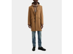 Manteau Classique 3 Boutons Sous Col Cuir camel