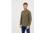 Polo basique manches longues en coton piqué bio, détail col et print poitrine