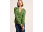 Pull ample en laine à col V et manches mi-longues