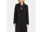 Manteau Long En Laine Mélangée Noire black