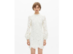 Robe courte en dentelle fleurie écrue ecru