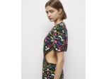 Robe Longue A Manches Courtes Dos Nu multicolor