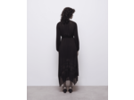 Robe longue plissée avec dentelle noire black