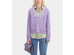 Cardigan Boutonne A Torsades violet