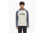 T-shirt manches longues raglants a capuche beige grey