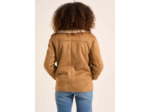 Manteau fausse peau lainée effet suédine