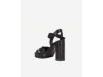 Chaussures a talon en cuir embossé serpent black