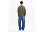 Sweatshirt col polo kaki kaki