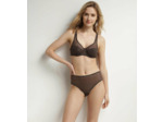 Soutien-gorge emboitant en tulle Chocolat et zébrures or Dim Generous