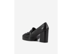 Mocassins à talons en cuir noirs black