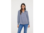 Chemise imprimé «70’s» col pointu en satin viscose