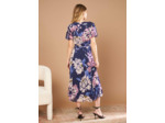 Robe midi cache-coeur imprimée