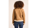 Veste courte en faux suède doublé fausse fourrure