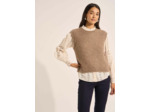 Pull à col rond sans manches détail lurex