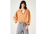 Blouse rayures abricot