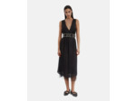 Robe longue sans manches avec dentelle black