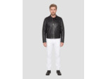 Blouson biker, cuir d'agneau