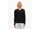 Pull col v en laine mérinos noir black
