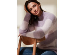 Pull rayé en mohair et alpaga