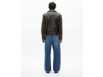 Blouson style biker en cuir noir black
