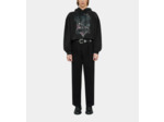 Sweatshirt À Capuche Noir Avec Sérigrahie Chaos Eagle black washed
