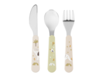3 couverts en métal Beige