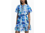 Robe À Manches Courtes En Tissu – Femme