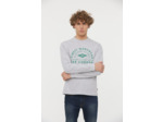 T-shirt manches longues en coton épais avec graph poitrine et rib poignet