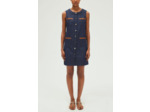 Robe sans manche en denim et cuir - PYRA