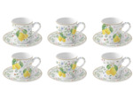 FLEURS ET CITRONS Coffret 6 pt à café