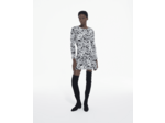 Robe courte manches longues romantic garden black white