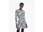 Robe courte manches longues romantic garden black white