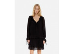 Robe courte manche longue a volant black stone