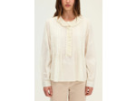 Blouse romantique à col en coton - AMINA